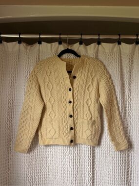 Handmade Irish wool cable knit sweater